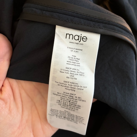 Maje Navy Trench Coat - Picture 4 of 7